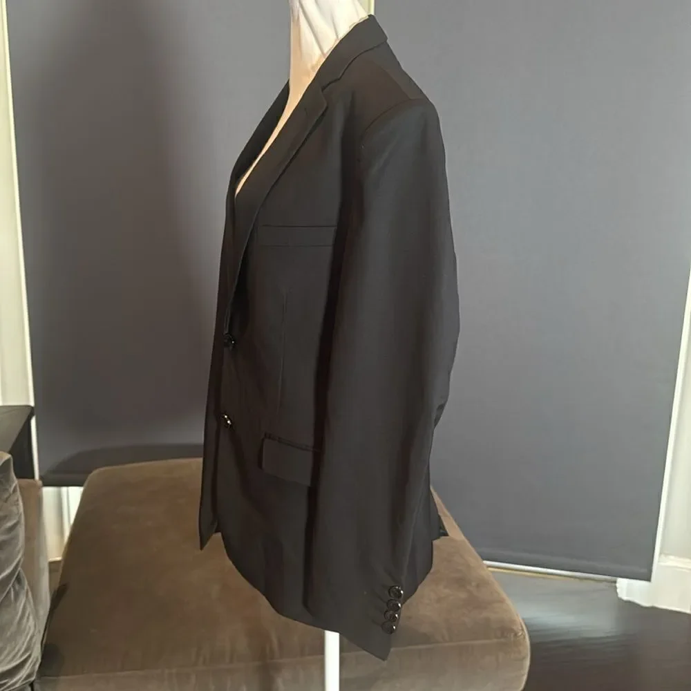 Men’s Black 2 Piece Slim Fit Suit Prom Party Formal Size 38 Jacket 32 Pants